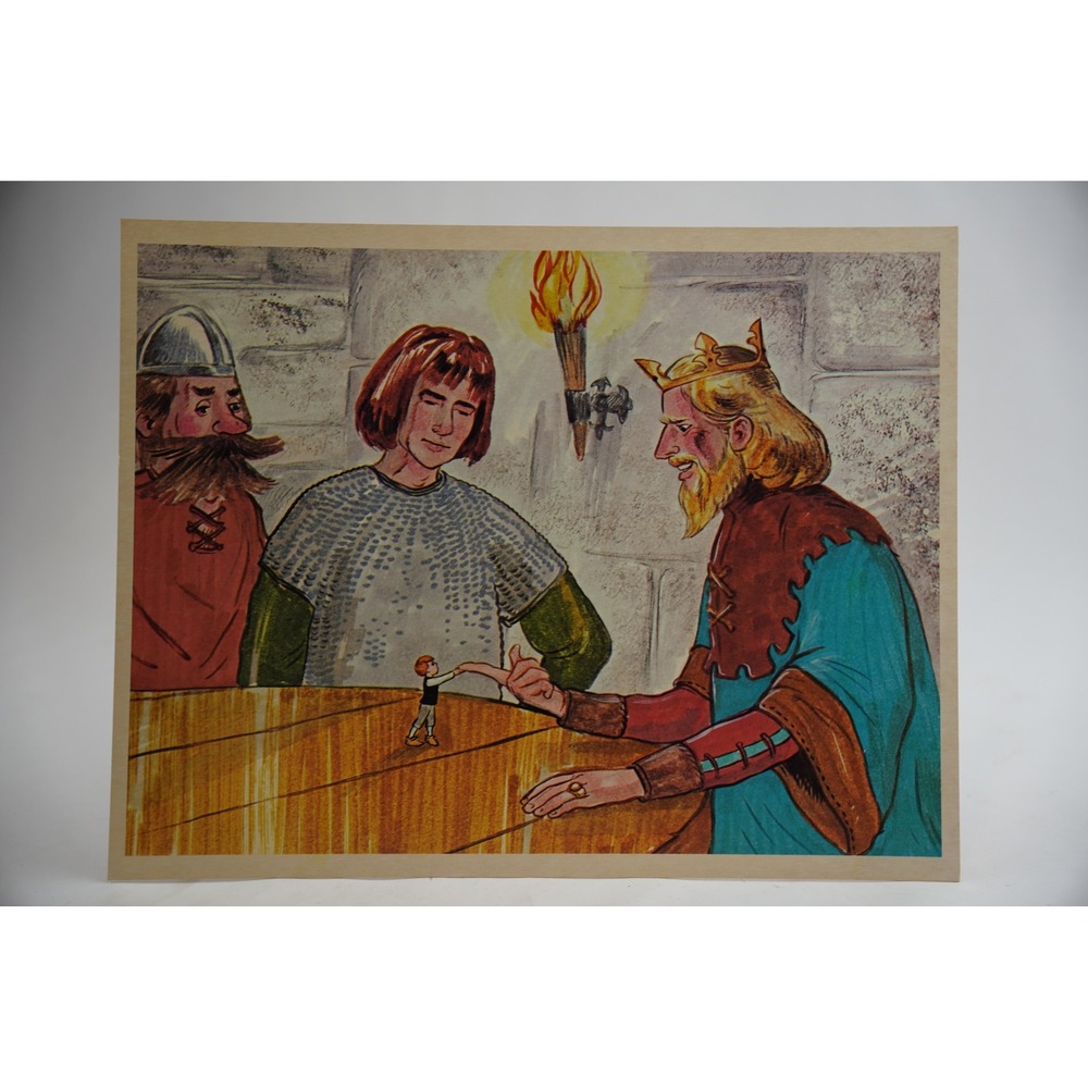 Cooper Films Tom Thumb King Arthur Vintage Illustration‎ Print Poster 12.5x10